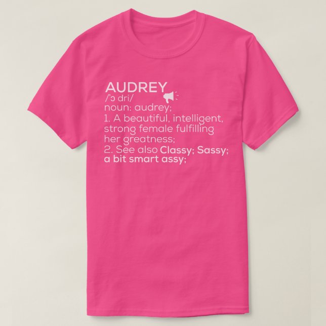 Audrey Namn Audrey Definition Audrey Female Namn A T Shirt (Design framsida)
