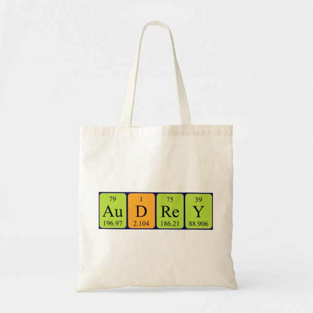 Audrey Periote bord namn tote bag Tygkasse (Framsidan)