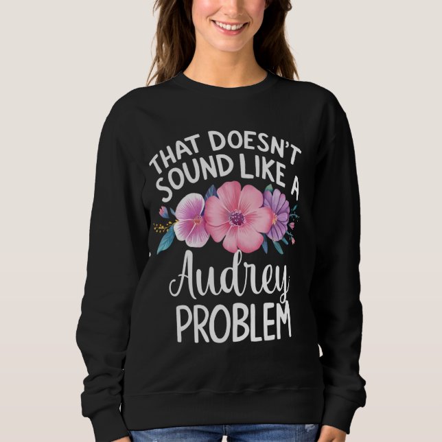 AUDREY Personlig Cute Flower Girls AUDREY Namn T Shirt (Framsida)