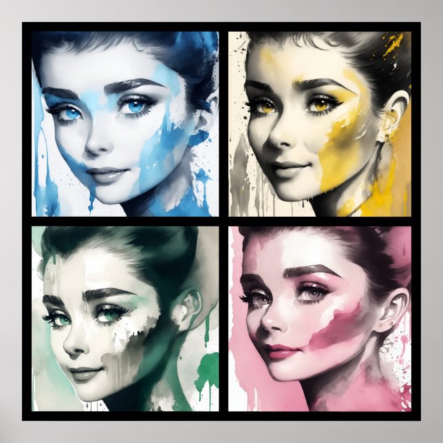 Audrey watercolor 4/4 all in one poster (Framsidan)