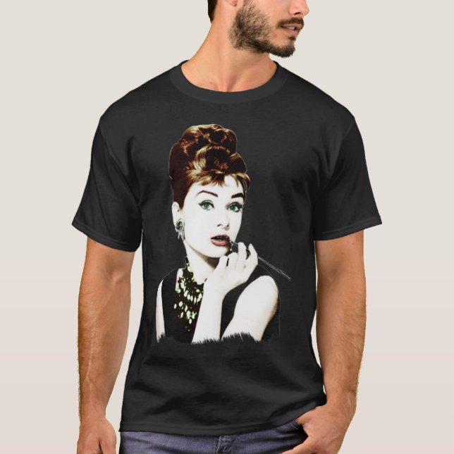 Audry Hepburn T-ShirtAudrey Hepburn - Breakfast At T Shirt (Framsida)