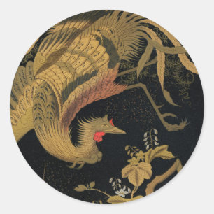 Audsley Mytisk Howo Fågel: 1884 Japansk Fenix Runt Klistermärke