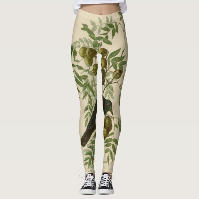 Audubon American Kråka Black Bird Leggings (Framsida)