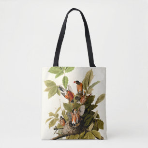 Audubon American Robin Wildlife Bird Illustration Tygkasse