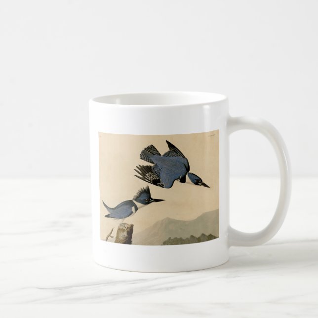 Audubon Belted Kingfisher Wildlife Bird Kaffemugg (Höger)