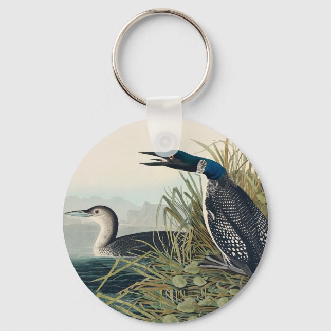 Audubon Bird Loon Diver Classic Nyckelring (Framsida)