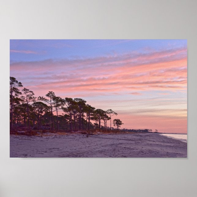 Audubon Bird Sanctuary Beach at Dawn, Alabama Poster (Framsidan)