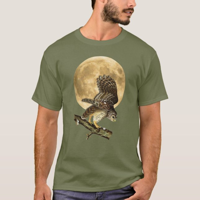 Audubon bommade för ugglamåneskjortan Halloween T-shirt (Framsida)