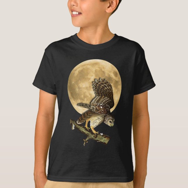 Audubon bommade för ugglamåneskjortan Halloween Tee Shirt (Framsida)
