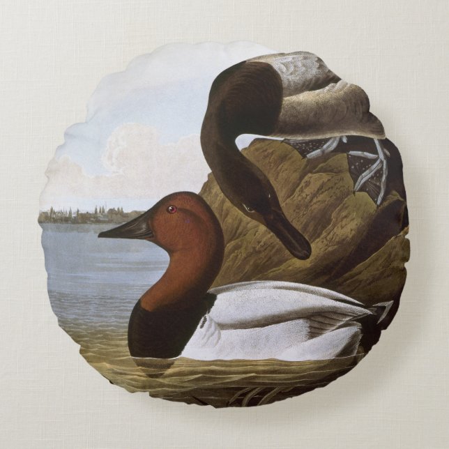 Audubon: Canvasback Rund Kudde (Framsidan)