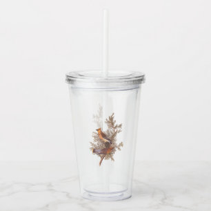 Audubon Cedar Waxwing Songbird in Juniper Take Away Mugg