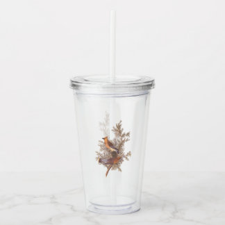 Audubon Cedar Waxwing Songbird in Juniper Take Away Mugg