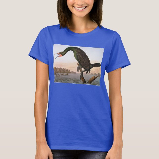 Audubon: Dubbla Crested Cormorant T-shirt (Framsida)
