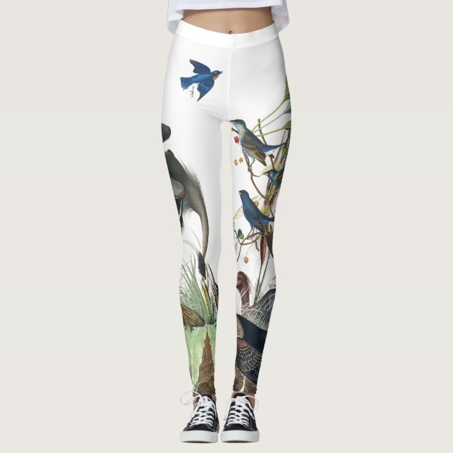 Audubon fågeldjurliv All över tryckdamasker Leggings (Framsida)