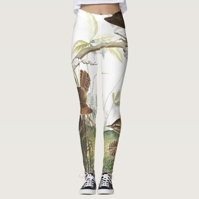 Audubon gärdsmygfåglar bygga bo All över Leggings (Framsida)