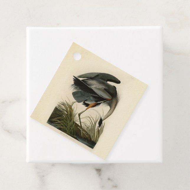 Audubon Great Blue Hägrar Marsh Fågel Gåvor Etiketter (På plats)