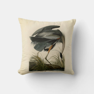 Audubon Great Blue Hägrar Marsh Fågel Kudde