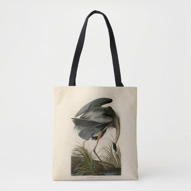 Audubon Great Blue Hägrar Marsh Fågel Tygkasse (Framsida)