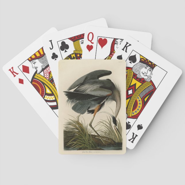Audubon Great Blue Heron Marschfågel Casinokort (Baksidan)