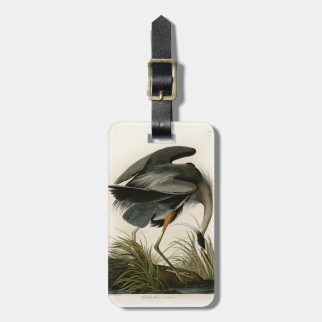 Audubon Great Blue Heron Marsh Bird Bagagebricka (Vertikal Framsida)