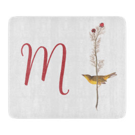 Audubon Gult Bird on Flower med Monogram