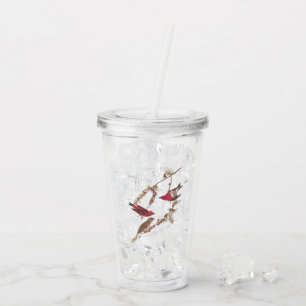 Audubon Lila Finch Red Birds on Conifer Träd Take Away Mugg