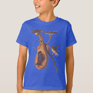Audubon Lila Martin Bird Family Bygger ett hem T-shirt