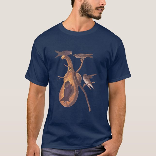 Audubon Lila Martin Birds with Gourd Home Tee Shirt (Framsida)