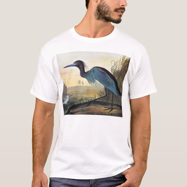 Audubon: Lite blåttHeron T-shirt (Framsida)