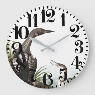 Audubon Loon Birds Wildlife Animal Wall Clock Stor Klocka