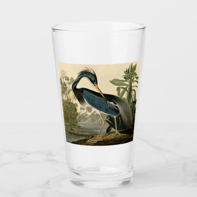 Audubon Louisiana Hägrar Fåglar Amerika Konst Glaskopp (Framsida)