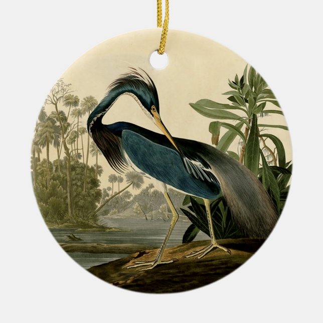 Audubon Louisiana Heron Birds America Art Julgransprydnad Keramik (Framsidan)