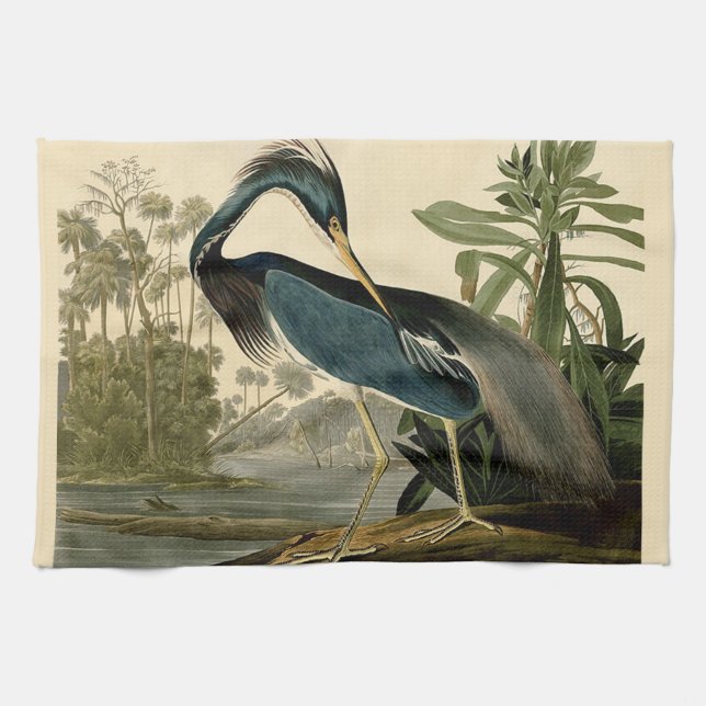 Audubon Louisiana Heron Birds America Art Kökshandduk (Horisontell)