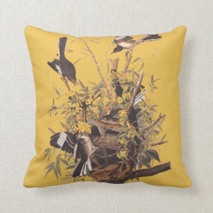Audubon Mockingbird Family Square Dekorativ kudde