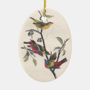 Audubon Pavisserligen Bunting Bird Wildlife Julgransprydnad Keramik
