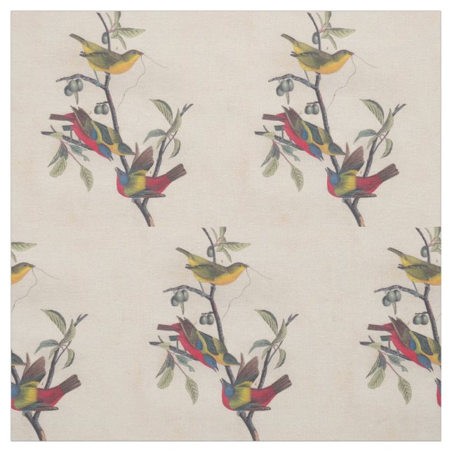 Audubon Pavisserligen Bunting Bird Wildlife Tyg (Provkarta)