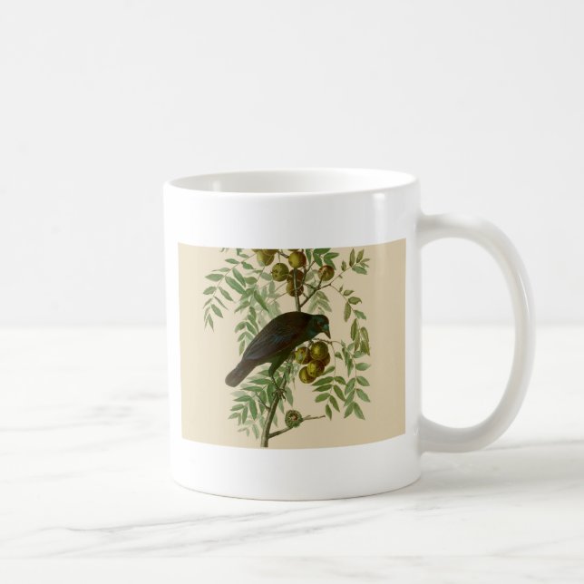 Audubon Purple Grackle Fågeltryck Vintage Botanisk Kaffemugg (Höger)