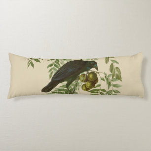 Audubon Purple Grackle Fågeltryck Vintage Botanisk Kroppskudde
