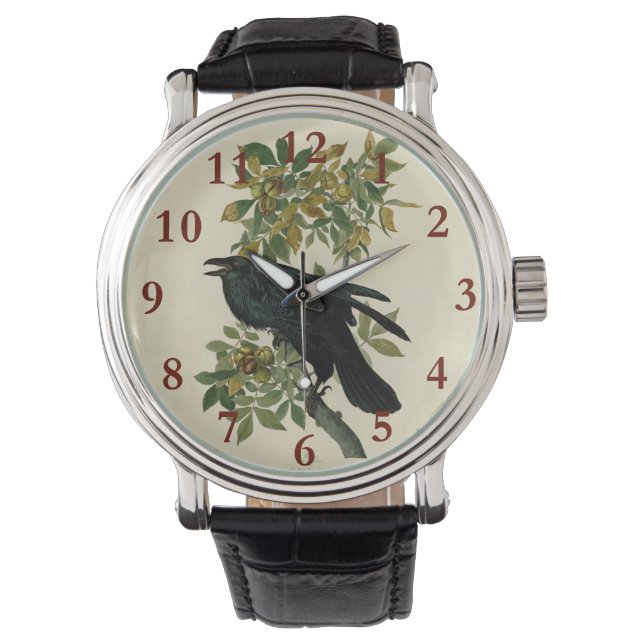 Audubon Raven Bird Classic Artwork Armbandsur (Framsida)