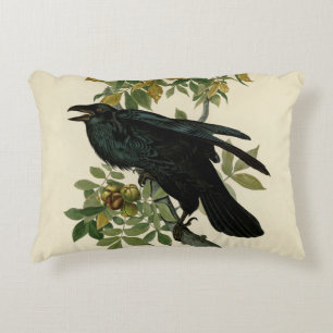 Audubon Raven Bird Classic Artwork Prydnadskudde
