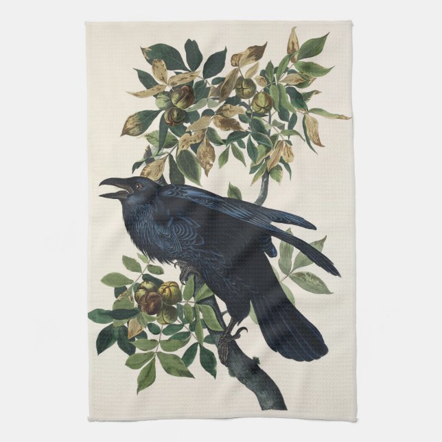 Audubon Raven Bird Classic Painting Kökshandduk (Vertikal)