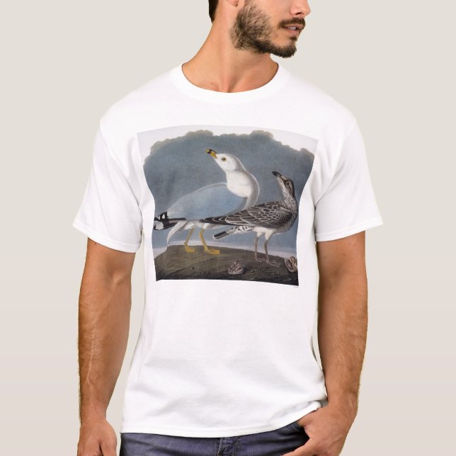 Audubon: Ring-Fakturerad fiskmås T-shirt (Framsida)