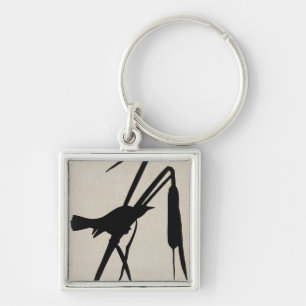 Audubon Silhouette II Fyrkantig Silverfärgad Nyckelring