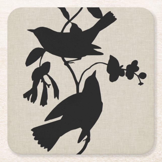 Audubon Silhouette IV Underlägg Papper Kvadrat (Framsidan)