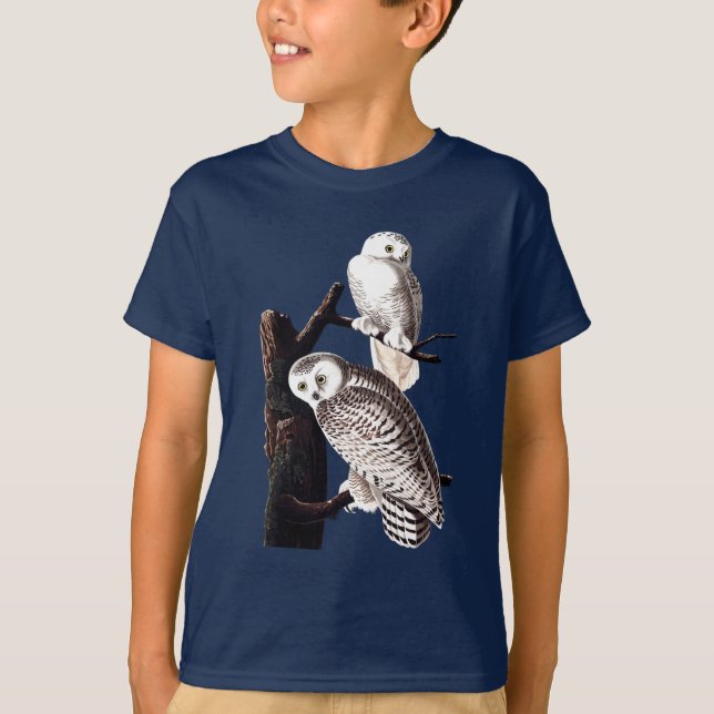 Audubon snöig ugglaskjorta, ungdom t shirt (Framsida)