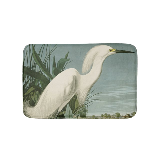 Audubon Snowy Heron White Egret Birding Badrumsmatta (Framsidan)