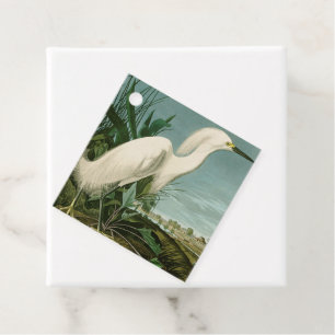 Audubon Snowy Heron White Egret Birding Gåvor Etiketter
