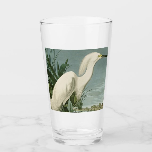 Audubon Snowy Heron White Egret Birding Glaskopp (Framsida)