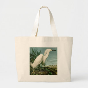 Audubon Snowy Heron White Egret Birding Jumbo Tygkasse
