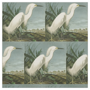 Audubon Snowy Heron White Egret Birding Tyg